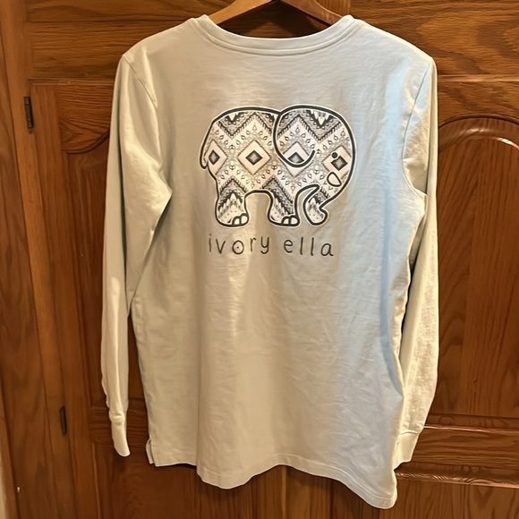 Ivory Ella Pale Mint Green Long Sleeve Tee - Picture 2 of 3